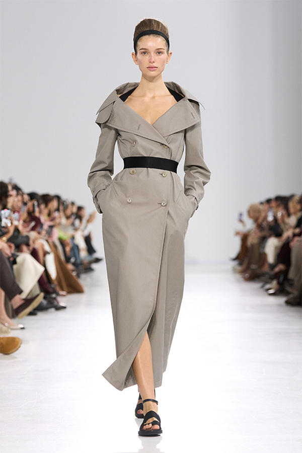 WEEKEND MAXMARA 2025SS コート ゼニカ] ウール ツイード コート, black | 
